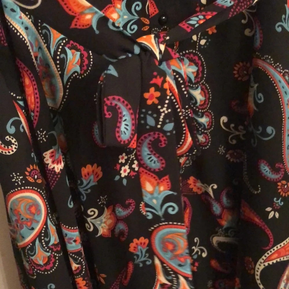 Nanette Lepore black teal print dress Size 14 - Picture 9 of 10